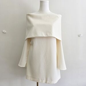Zara Cream Off-Shoulder Dress